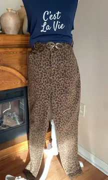 Curvy Super Hi-Rise Brown Leopard Print Jegging Jeans Size 18