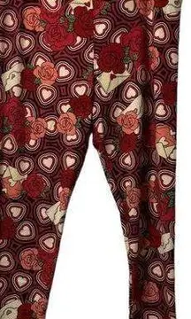 LuLaRoe  TC2 Womens Sz 18+ Colorful Leggings Large Heart Stretch Soft Comfort