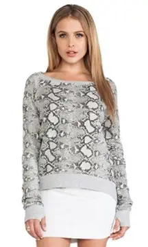 NWT Pam & Gela Printed Hi-Lo Sweatshirt in Heather Grey