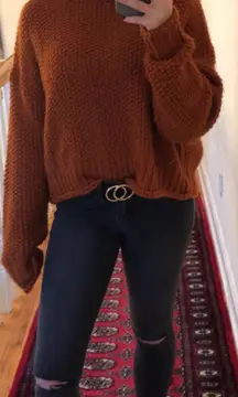 Orange Knit Sweater 
