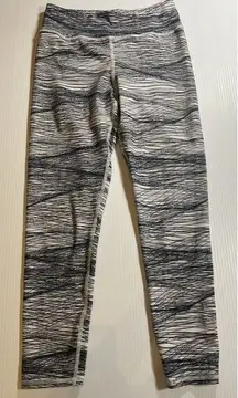 Evolution‎ and Creation Leggings Womens Medium Black White Striped Lines