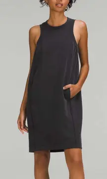 Lululemon Softstreme Back In Action Dress Black Size 14 Comfort Pockets $128