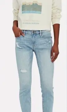 FRAME Le Skinny De Jeanne crop Jeans revolve distressed size 27 designer boho