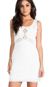 Free People Revolve Ivory‎ Daisy Chain Medium Lace Crochet Mini Dress #OP2-1