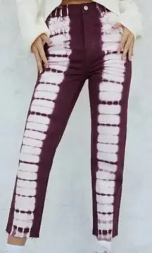 PacSun Eco Raspberry‎ Tie Dye High Waisted Straight Leg Jeans Size 26