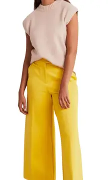 BODEN Women’s Jersey Wide Leg Cropped Trouser Pants