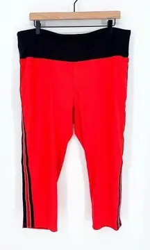 Ruby Ribbon Sport Crop Leggings in Poppy Orange Size 3X