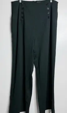 NWT ModCloth Green Glen Check Plaid Sailor‎ Wide Leg Pants Size 1X