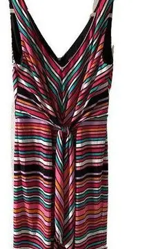 Betsey Johnson  Womens Size 10 Y2K VTG Multicolor Striped Sleeveless Sheath Dress