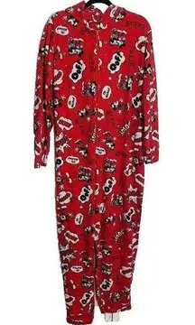 Disney Mickey & Minnie 1pc Micro Fleece Hooded Pajama Set Adult Size 2X Red