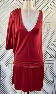 Haute Hippie Crimson Crush Cowl Sleeve Mini Dress