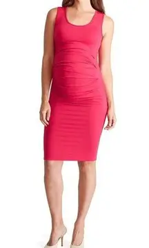 Ingrid & Isabel Maternity Tank Dress Pink Small Gathered Front