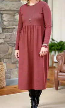 Vermont Country Dress 2X Comfort Slub Nepped Knit House Errand Chore Merlot‎