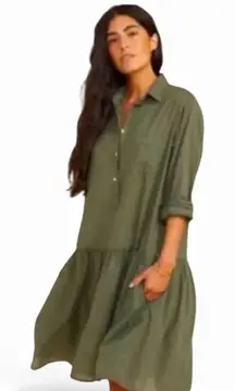 Grayson Frank & Eileen Changemaker Dress Relaxed Casual Minimalist Olive Size L