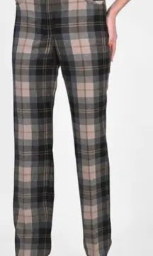 Frank Lyman Montreal NWT Plaid Trousers Pants Black Whiskey Brown‎ Size 12 Chic
