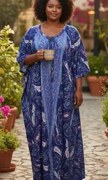 ONLY NECESSITIES Floral Patchwork Print Maxi Dress Size 3X Cotton Boho Colorful