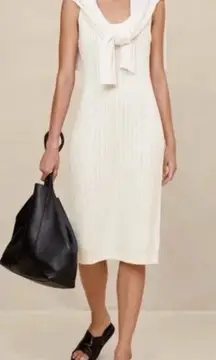 Banana Republic Sweater Dress Ribbed Knit  Sleeveless Medium Crochet NWOT Cotton