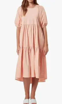 CHARLIE HOLIDAY Marny Puff Sleeve Ruffled Shift Dress NWT