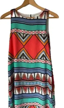 Everly Sleeveless Colorful Geometric Patterned Dress