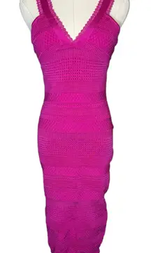 Bebe Crochet Bandage Bodycon Midi Dress