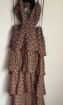 A.L.C. Titus silk maxi Dress in Pink Multi 8