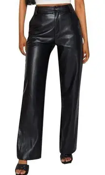 Amazon - High Waisted Straight Leg Faux Leather Pants, Black, Size S, NWT