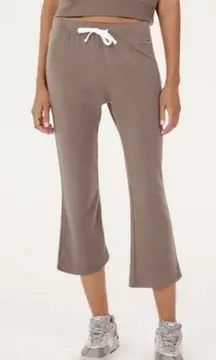 Splits59 taupe brown fleece cropped brooks flare pants small