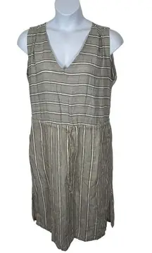 Prana Ecotropics Stellar Stripe Organic Cotton Sleeveless Dress Size Large