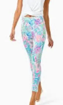 Lilly Pulitzer Weekender High Rise Midi Leggings in Multi Swizzle Print Size XXL