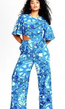 Rhode x Target Zinnia Floral Print Bell‎ Sleeve Cut Out Jumpsuit Size Large