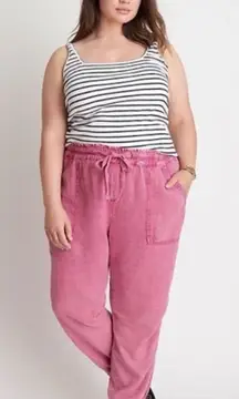 Anthropologie Rhys Linen Blend Utility Jogger in Pink Size S