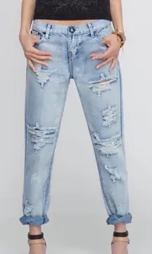 One by one Teaspoon awesome baggies destroyed distressed denim jeans‎ Size 25