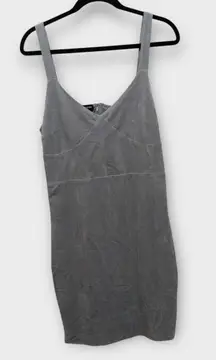 BeBe Grey Suede-Like Mini Dress Bodycon Clubwear 90s Y2K