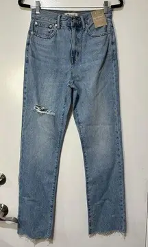 Madewell  90's Straight Leg High Rise Jeans Size 25 NWT Full Length Light Wash