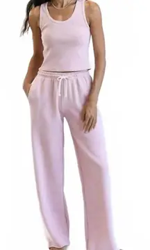 PERFECTWHITETEE hailey fleece pant in vintage pink Size Small