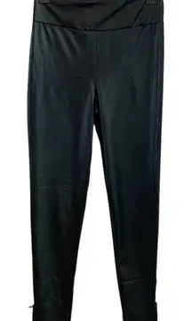 Guess black faux leather leggings classic goth emo rocker basic fall edgy