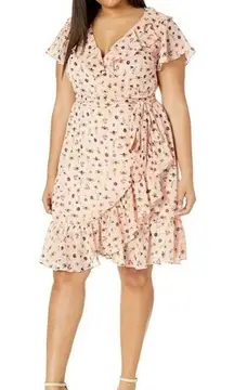 BETSEY JOHNSON PLUS SIZE WRAP AROUND RUFFLED BUG GARDEN DRESS SZ 20W