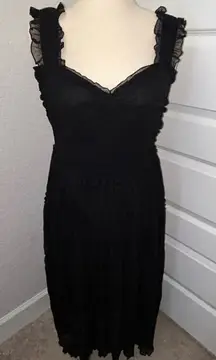 New, Max Studio Ruffle Layer Mesh Sleeveless Midi Dress Size M 