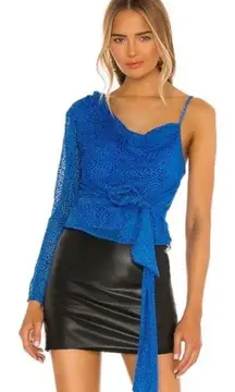 Pari Blouse Blue One Shoulder