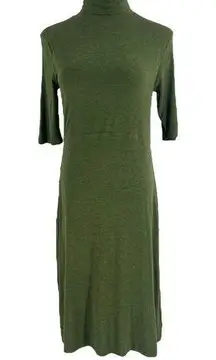 Ett:Twa Coreyell Turtleneck Jersey Dress Heather Green  Size Medium