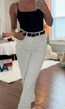 J.Crew  High Rise Straight White Denim Jeans