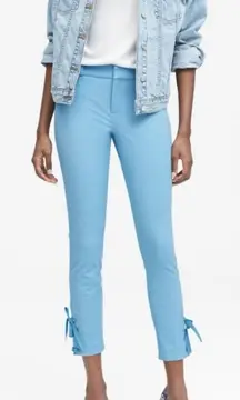 Banana Republic Lace Up Ankle Sloan Crop Pants Sky Blue 8 Long