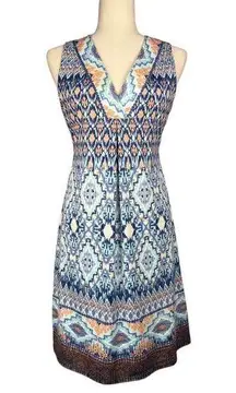 Southwest Geometric Pattern Dress Sleeveless V-neck Hale Bob size medium