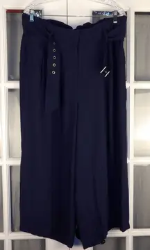 NWT City Chic Stitch‎ Fix Womens Navy Blue Easy Crop Pants Medium