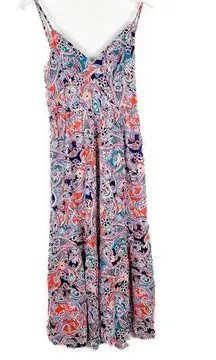 Japna NWT  Sleeveless Floral Tie Back V-Neck Midi Dress Size Small S NEW