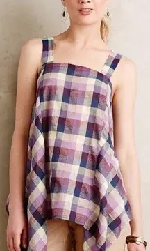 Anthropologie  Madras Plaid Hankerchief Top