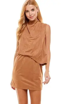 TCEC Faux Suede Draping Sleevless Dress Size Small