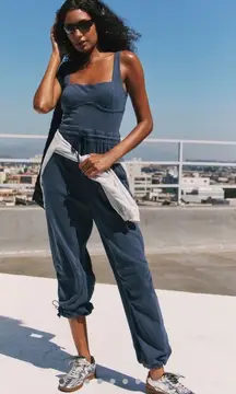 NWT Free People Movement Inbound One Piece Jumpsuit Size M Midnight Navy $128