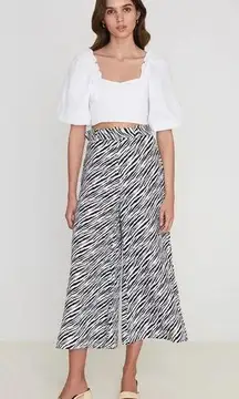 Faithfull The Brand Lissandra Wide Leg Pants Blance Animal Print Size XS