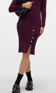 Popular Basics Long Sleeve Dress in Rich Purple